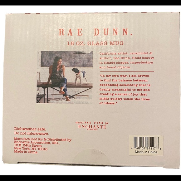 Rae Dunn 18 oz glass mug Valentines Edition - Picture 3 of 3